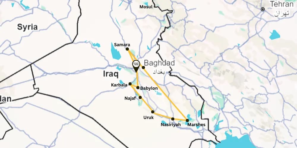Detailed trip route map