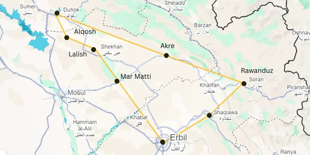 Detailed trip route map